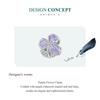 BAMOER 925 Sterling Silver Purple Flower Charm Pendant for Bracelet DIY Jewelry