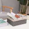 Rustic Style Cosmetics Storage Box Save Space Snacks Fruit Basket Weaving  Storage Tray  Bread