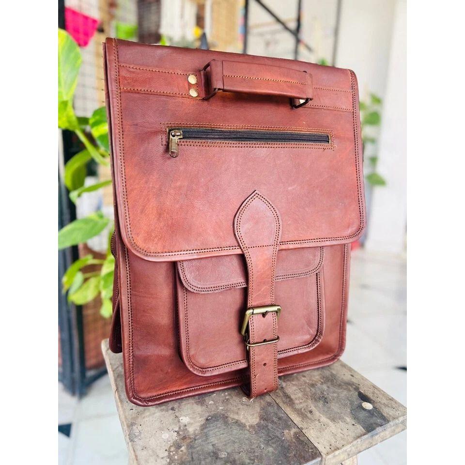 Ziegenleder Tasche Rucksack Laptop Rucksack Herren Echt Reise Damen