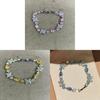 Spring Summer Blue Zircon Four Leaf Clover Bracelet For Women Fashion Jewelry Gift