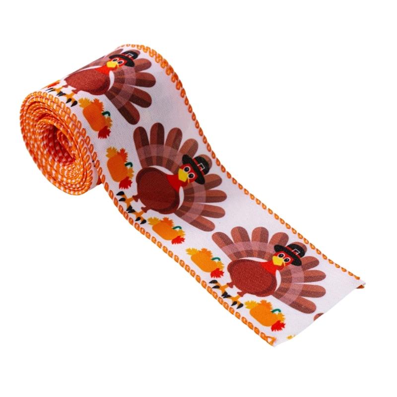 Thanksgiving 5 Yards Pumpkin Orange Ribbon for Crafting and Gift Wrapping Fall Harvest Polyester Ribbons