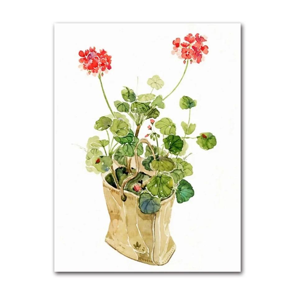 Sunflower Floral Lilac Watercolor Posters Boho Wall Art Canvas Painting Prints Pictures Nordic Style Living Room Interior Decor