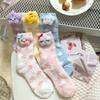 Cute Sleep Socks Women'S Japanese Three-Dimensional Dolls Cartoon Tube Socks Winter Velvet Warm Home Sleep Socks Women
