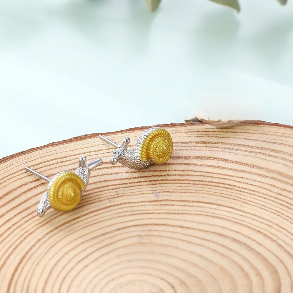 Gold Silver Color Snail Studs Earrings for Women Men Dainty Ear Adornments Eye Catching Ear Ring Jewelry