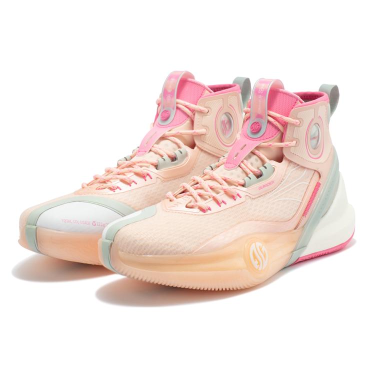 New 361° AG3 Pro Aaron Gordon 3 Sweet Anti Slip Wear Resistant High Top Performance Basketball Shoes Men's Soft Pink 572311116-1