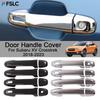Car Decoration Door Handle Cover For Subaru XV Crosstrek 2018- Carbon Fiber Silver Cars Accessories Exterior Upgrade