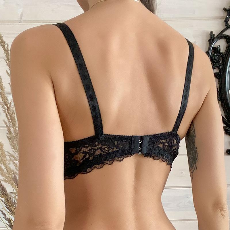 34-40 B/C Cup Plus Size Women Push Up Bra Lace Hollow Out Bralette Underwired Embroidery Lingerie Non-padded Sexy Underwear