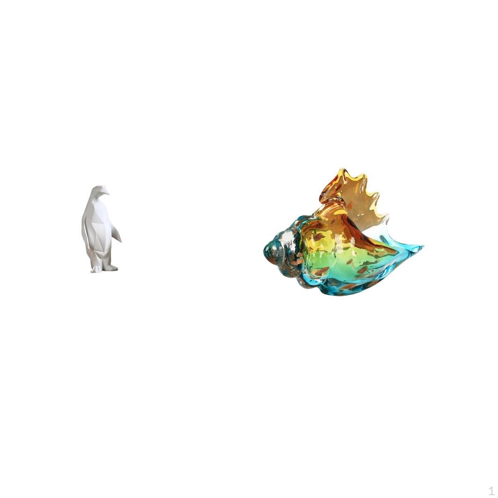Penguin Glass Sculpture Figurine Collectable Craft Decorative Ornament Resin Sea Animal Statue for