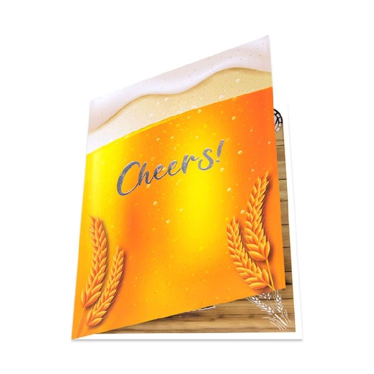 Elegant 3D Beer Bottle and Mug Popping Up Greeting Card for Celebrating Birthdays and Father's Day Retirement Cards
