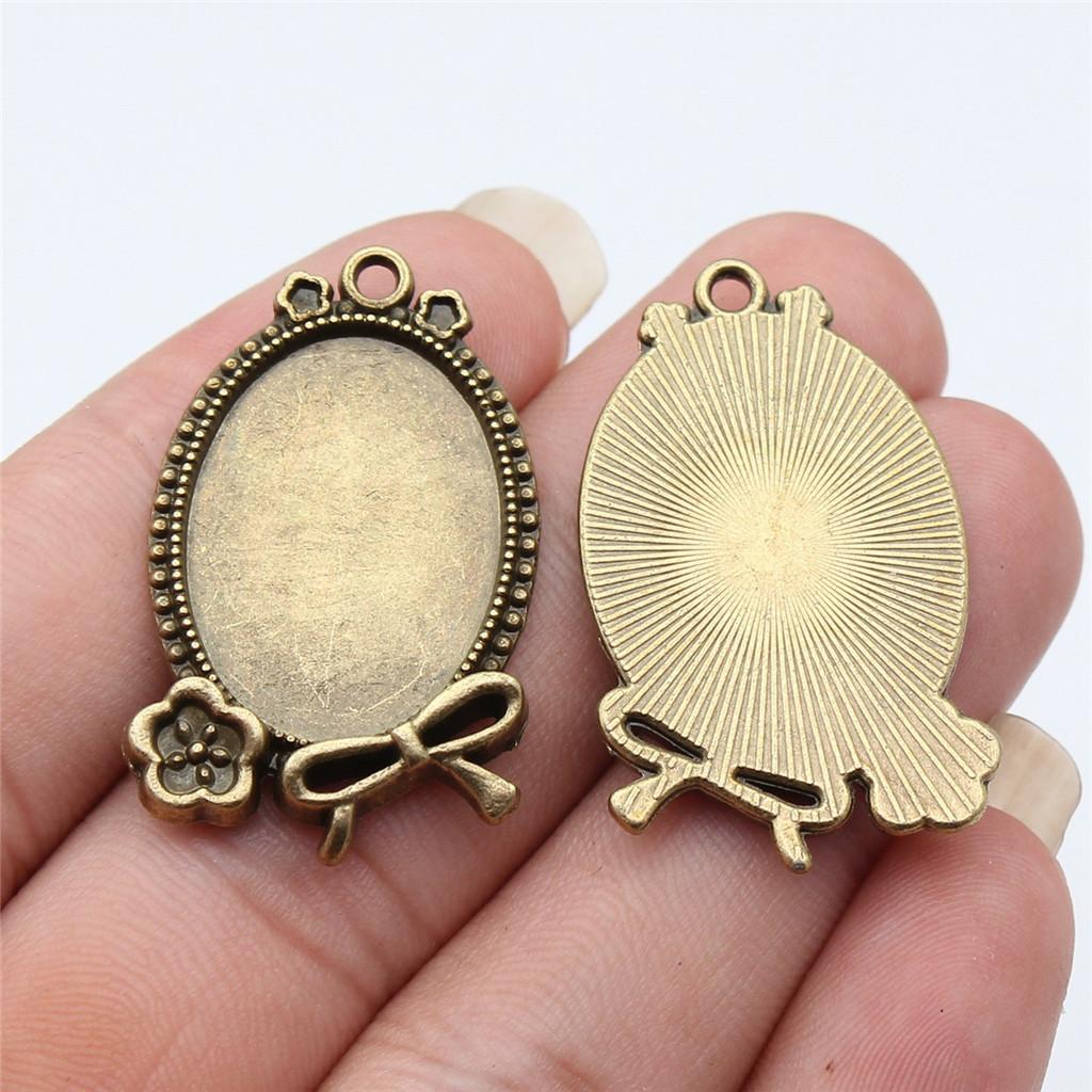 Accessories Parts Fit 18x25mm Oval Glass Cabochon Base Tray Bezel Wedding Jewelry Findings QA039