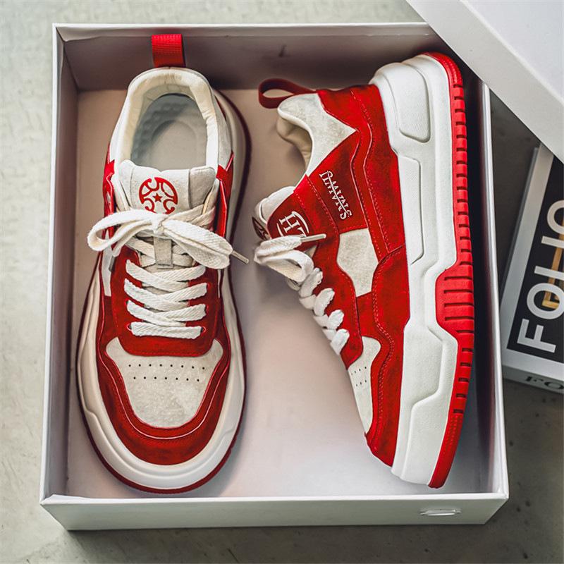 Increase height in autumn casual board shoes men's Korean version of the new niche design versatile trendy brand high-end sports and leisure shoes