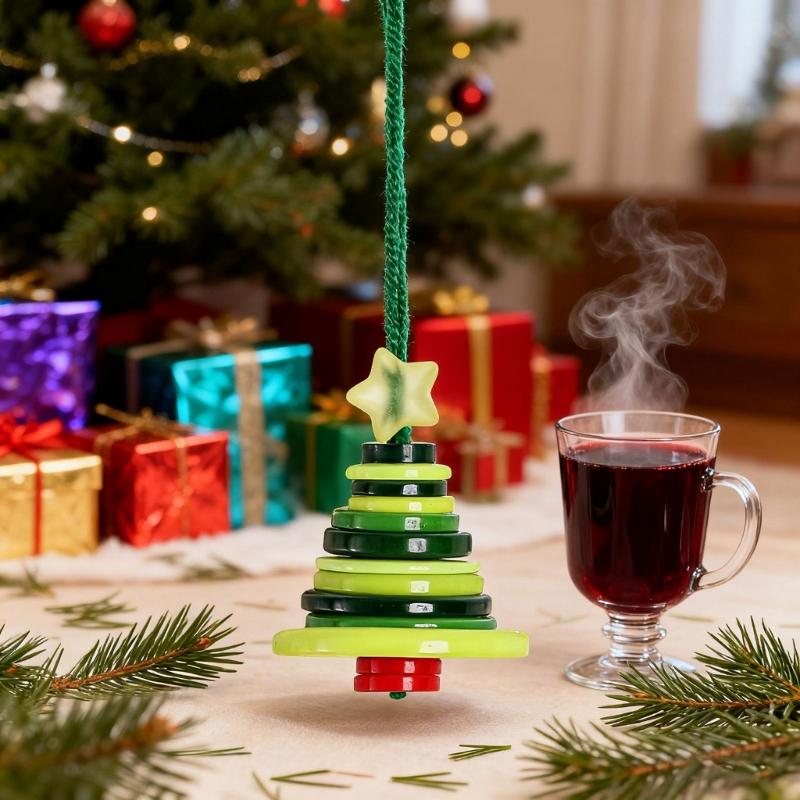 Plastic Button Craft Hanging Ornament Set For Kid Adult Art Craft Handmade Festival Gift Christmas Tree Decoration