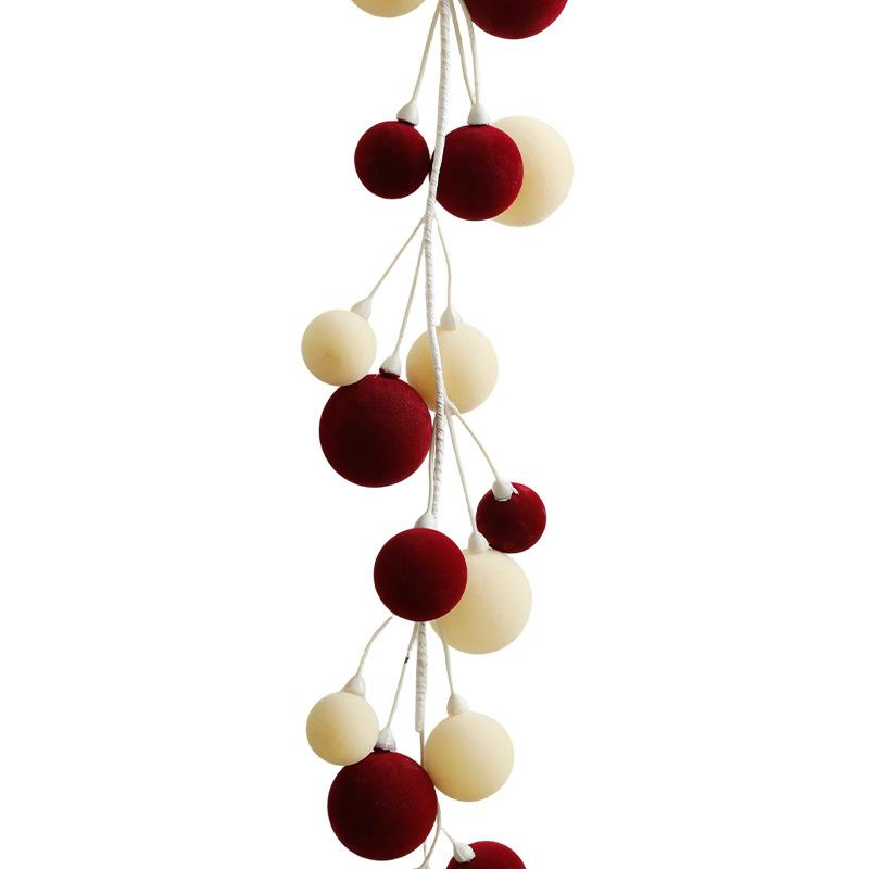 1,8M Weihnachtskugel Kunststoff Beflockt Schnurornament Amerikanischer/Europäischer Stil Tür- & Wandbehang Feiertagsdekoration