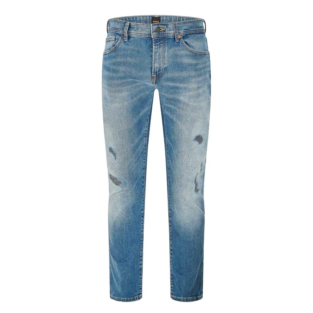BOSS Mens Distressed 5 Pockets Slim Jeans