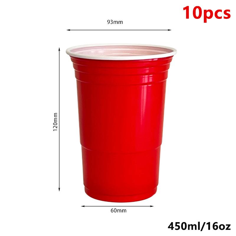 10Pcs 450Ml Colorful Disposable Plastic Cup Beer Pong Cup Redcups Cup For Graduation Party Or Bar Game Company Party