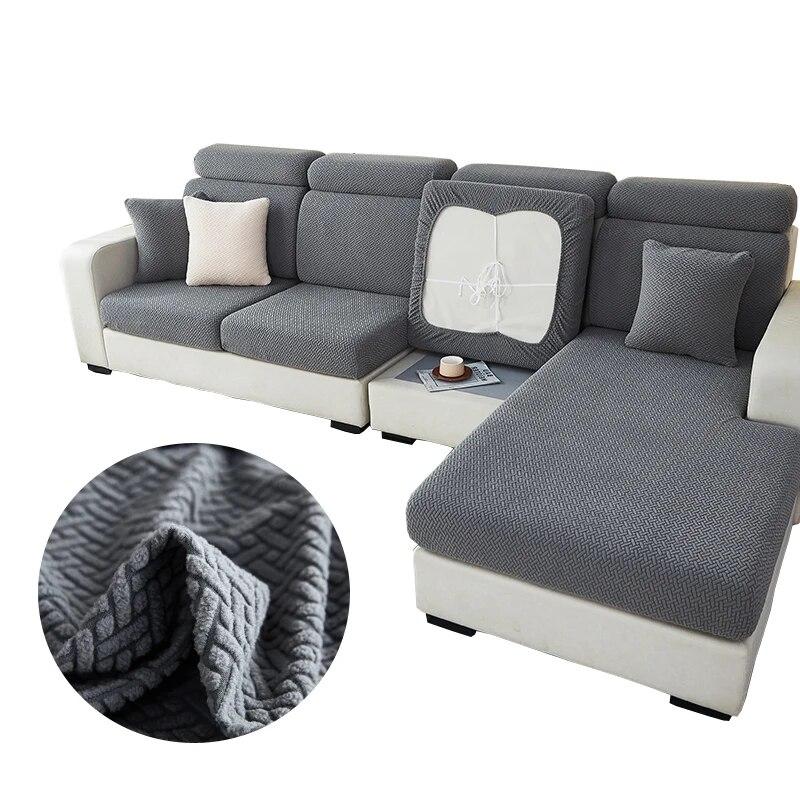 1pc jacquard plush sofa cushion cover, chalse long cover, back cushion slipcover ,stretch protector for 1/2/3/4 seat couch cover