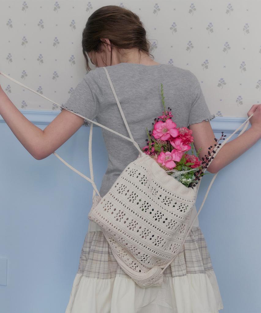 Twee Mati Punching Knit String Backpack
