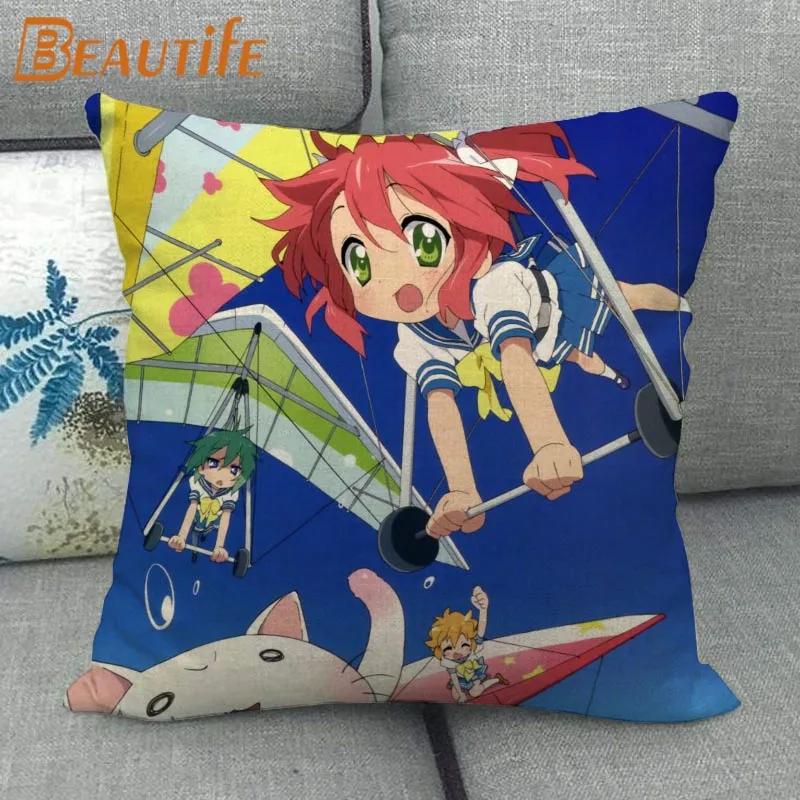 Custom Lucky Star Pillowcase Cartoon Girl Wedding Decorative Cotton Linen Pillow Case for Home Pillow Cover 45X45cm One Side