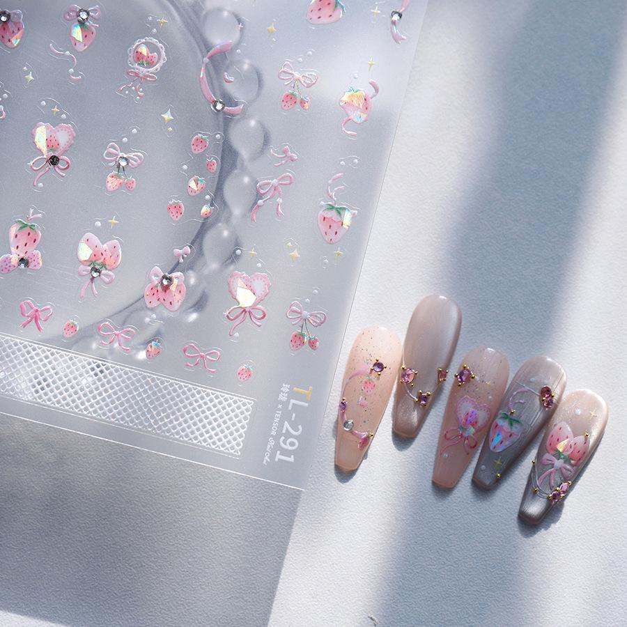 TENSOR Ferrite Butterfly Diamond Nail Stickers TL291 - Transparent Glass Adhesive