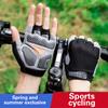 1 pár Sportovní rukavice na kolo s polovičními prsty Outdoorové cyklistické fitness prodyšné tlumící protiskluzové běžecké posilovací rukavice s polovičními prsty