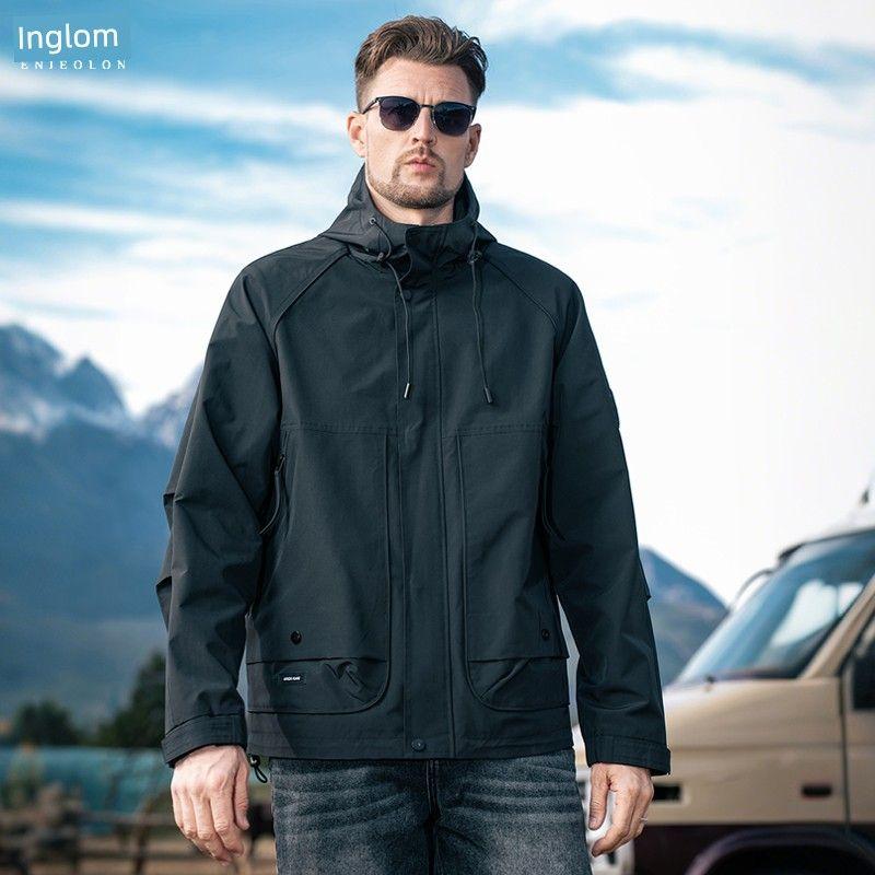 Yingjuelun Urban Outdoor Functional Style Hooded Jacket Autumn and Winter Men's Windproof Jacket Zipper Work Jacket