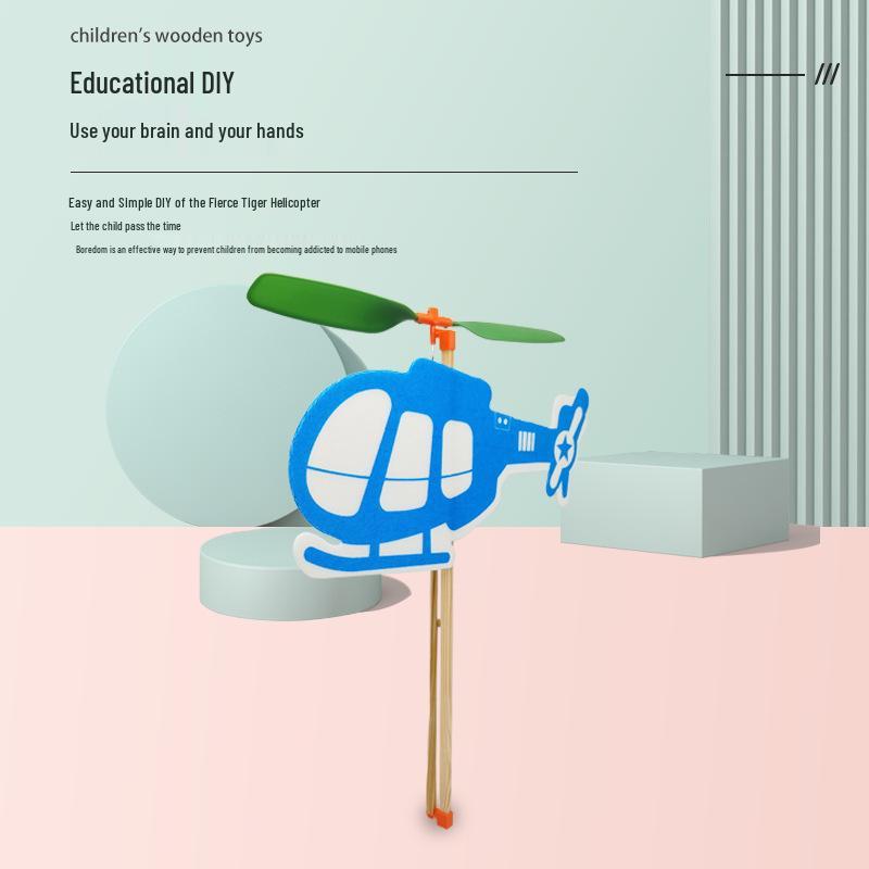 DIY Rubber Band Powered Airplane & Helicopter Science Kit for Students