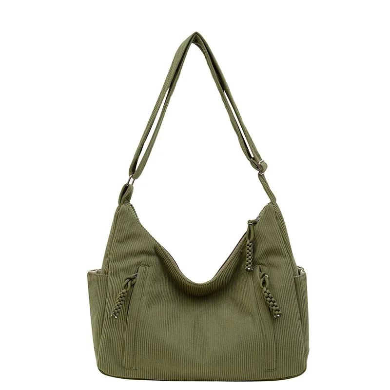 

Большая вместительная сумка через плечо для женщин, универсальная сумка для колледжа, однотонная, повседневная, модная, новая