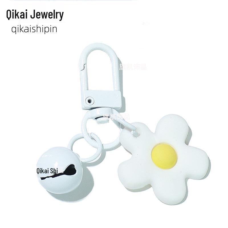 Colorful Fresh Flower Bell Keychain – Handmade Girlish Heart Bag Pendant & Cute Door Ornaments