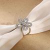 Scarf Ring Buckle And Slides for Women Rhinestone Flower Tshirt Tie Clip Floral Belt Scarf Pin Buckle for Dress Shirts Clothing Accessories
