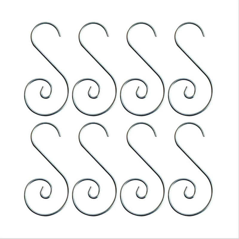 20PCS Christmas Ornament S-Shaped Metal Hook Holder Xmas Tree Balls Pendant Hanging Hooks New-Year Party Decoration Supplies