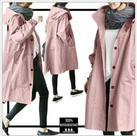 

Women s Mid-Length Autumn Trench Coat: Slim-Fit, 8 Colors and Sizes, Long Sleeve, 2026 Collection S розовый