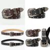 Y2k Vintage Faux Leather Belt With Alloy Buckle And Decorative Studs For Jeans And Outfits
