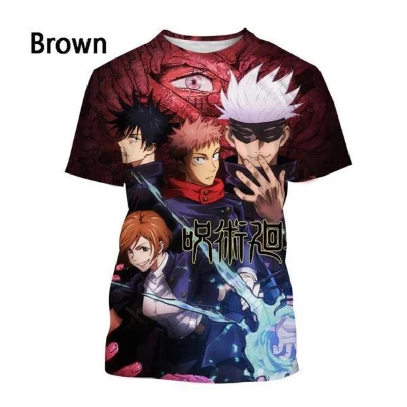 Sommarmode Jujutsu Kaisen 3D-tryckt T-shirt Anime Skjorta Toppar Män Kvinnor Casual Kortärmad