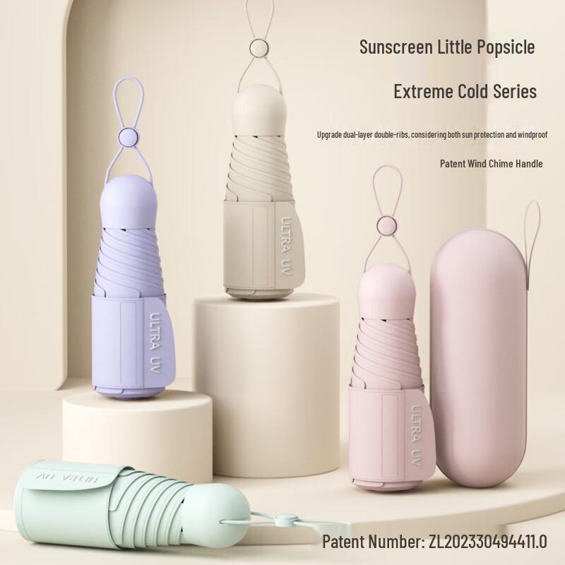 Baodini Mini Five-Fold UV Protection Sun Umbrella 50cm (6-Rib Manual Open)