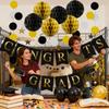 Graduation Banner Graduate Sign Set Paper Stars Balls Happy Graduation Banner For College High School University Door Ceiling