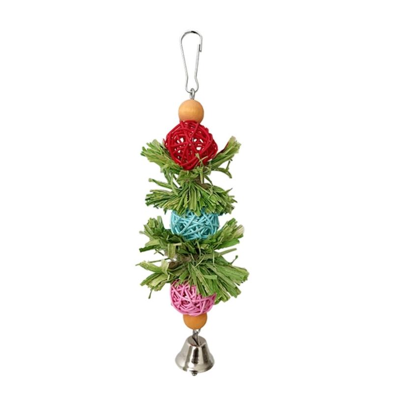 

Bird Foraging Toy Hanging Toy Natural Corn Cobs And Loofah Parrots Chew Toy for Small Birds, Cockatiels, Lovebirds