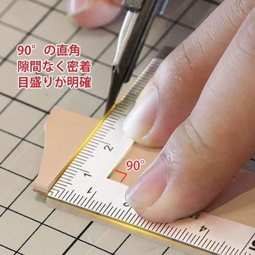 Samcos Right Angle Ruler, L-Shaped, Curved Ruler, 1 Piece, Stainless Steel, Double-Sided, Graduations, Square, Ruler, Thick, Wide, Curved Ruler, Finge