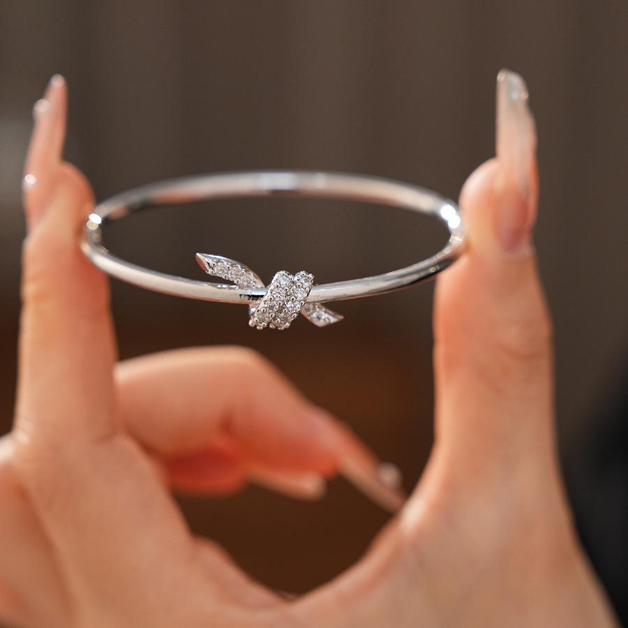 Banquet Luxury 18k Gold-Plated Zircon Snake Bracelet - Fashionable High-End Jewelry for Women