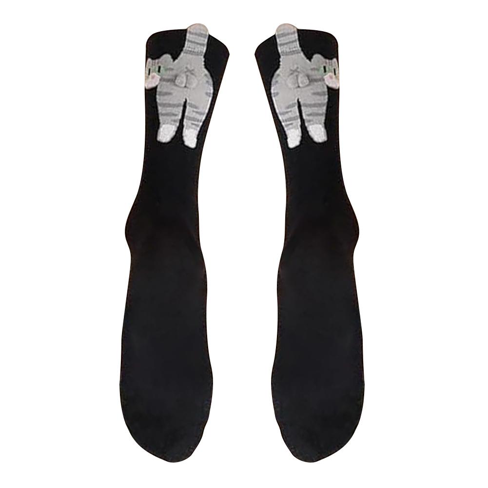 2Pcs Cute Cat Socks Breathable Cartoon Animal Socks Cat Middle Tube Socks Novelty Gifts for Cat Lovers