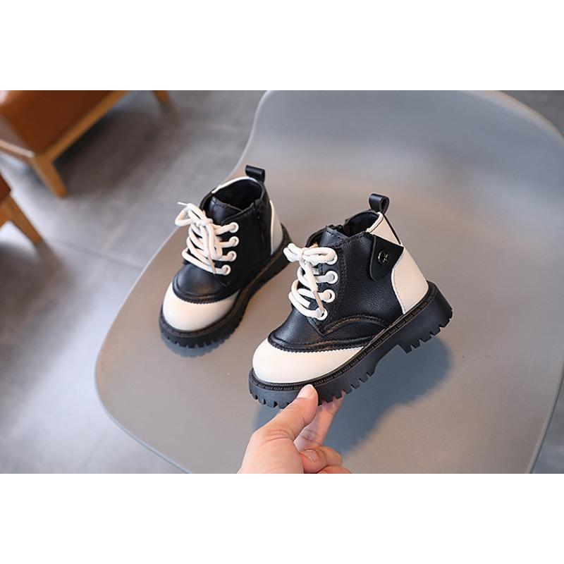 New Girls' Boots Boys Leather-faced Leather Boots