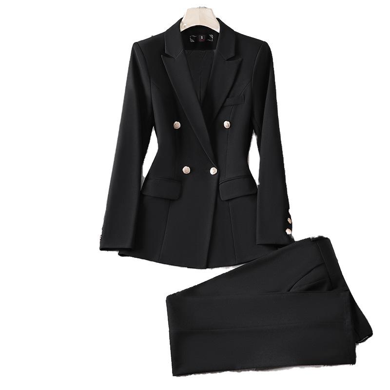 Women's Professional Suit Set: Elegant Spring/Autumn Attire for College Interviews & Hotel Manager Uniform.