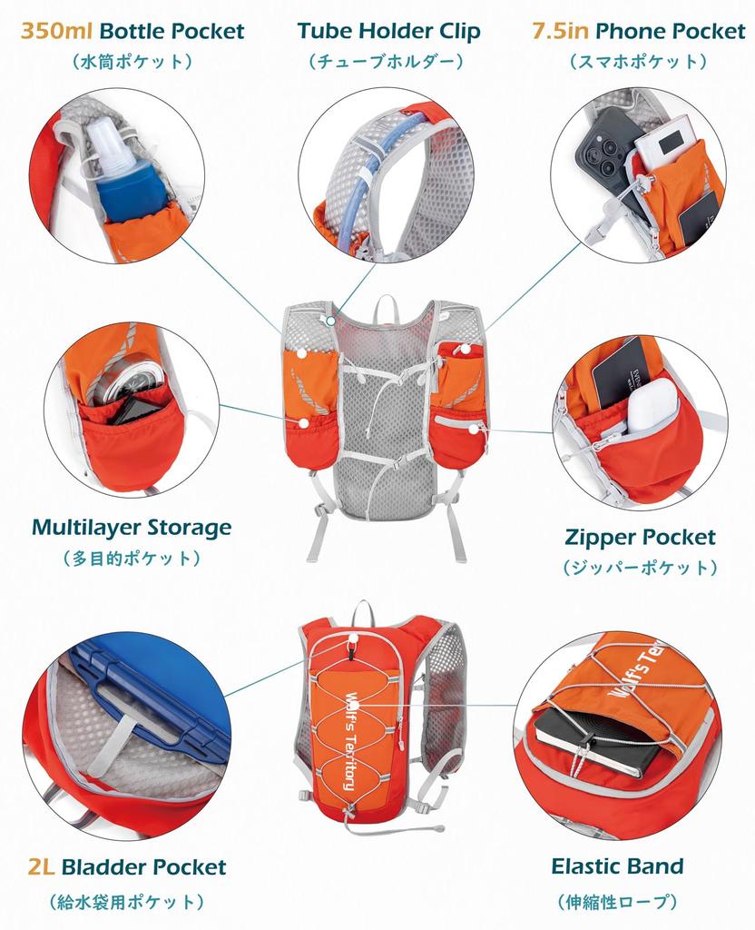 TRIWONDER Running Backpack with Hydration for Trail and Marathons One Vest, Breathable, Lightweight, Adjustable, Running, Mountaineering, Cycling,