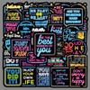 50PCS Neon Inspirational Stickers - Trendy Colorful Decorations for Notebooks, Suitcases, and Planners.