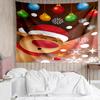 Christmas Print Tapestry, Backdrop, Easy Setup, Ideal for Bedroom, Office & Living Room, with Aesthetic Wall Hanging Decor.