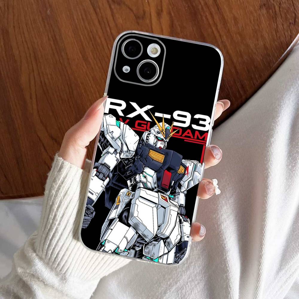 Cartoon G-Gundams Transparent Phone Case For IPhone 16 15 14 13 12 11 Pro Max Plus Soft Cover