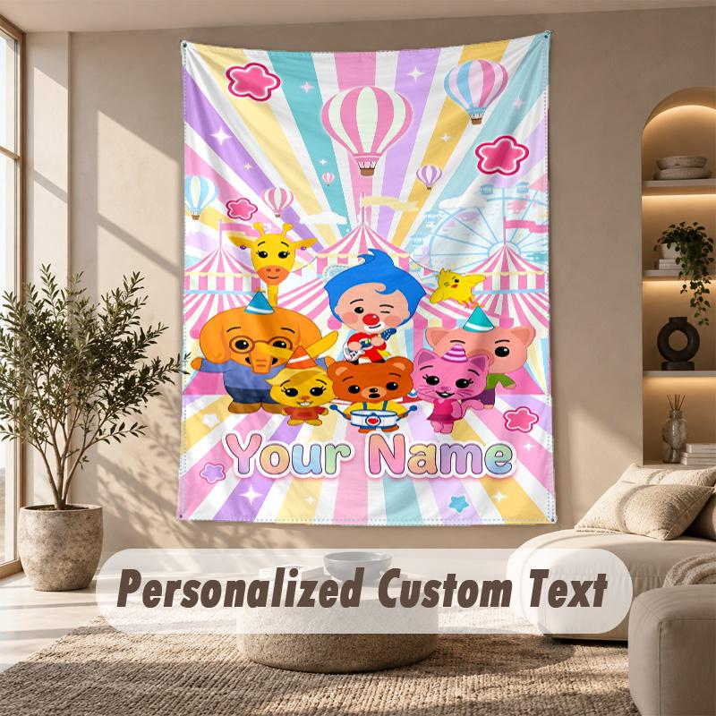 El Payaso Plim Plim Wandteppich, Personalisierter Benutzerdefinierter Text, Wandbehang-Tapestry Für Wohnzimmer Heimwanddekoration