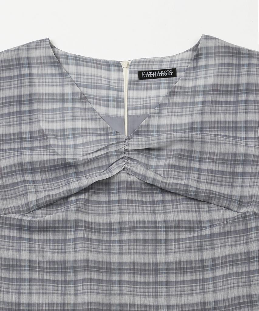 Catharsis Chiffon Mini Dress Black Check One Size