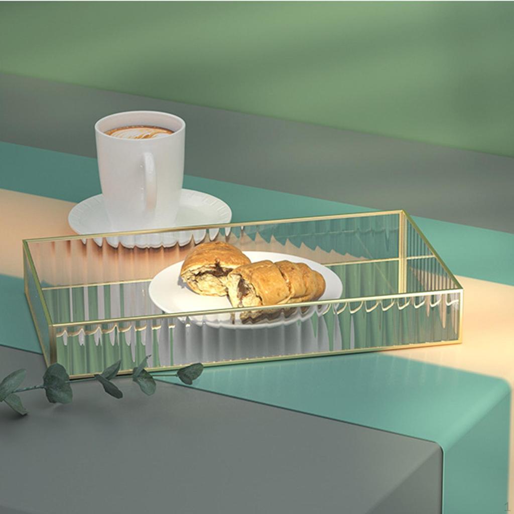 Beautiful Mirrored Tray with Side Rails, Elegant Vanity Mirror Bars