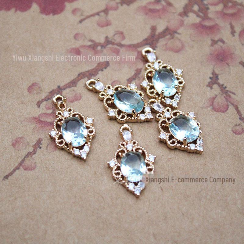 

Подвеска из стекла с цирконием. Аксессуары для сережек, шпилек, ожерелий и гирлянд своими руками. 18*12mm without clasp [No.10]