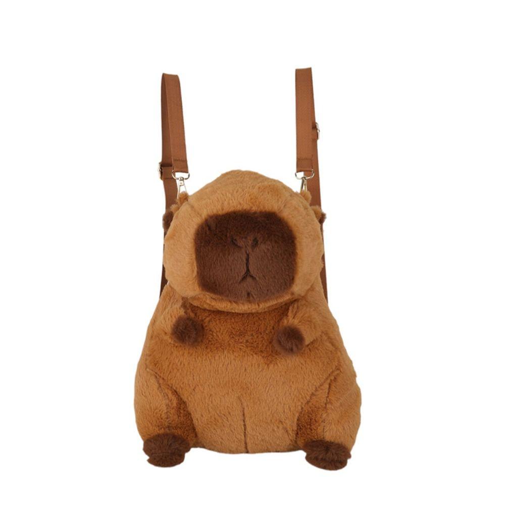 Plush Capybara Capybara Plush Backpack Animal Cartoon Cartoon Shoulder Bag Unisex